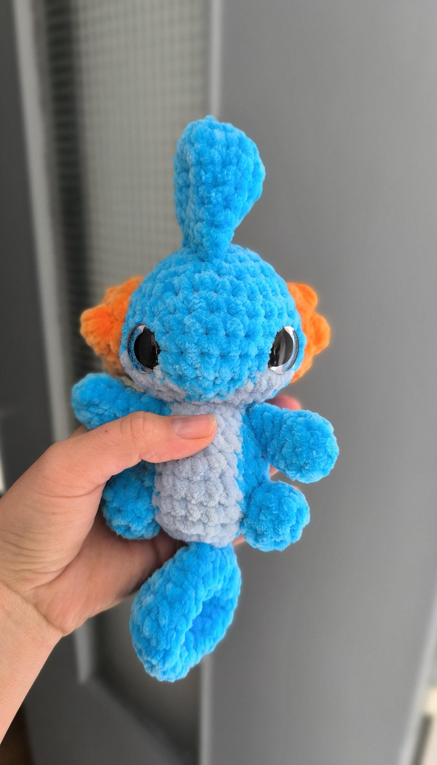 Handmade Crochet Mud Chonkimon Plushie – 20cm Amigurumi Plush – Soft Chenille Yarn – Cute Gamer Gift – Handmade Toy