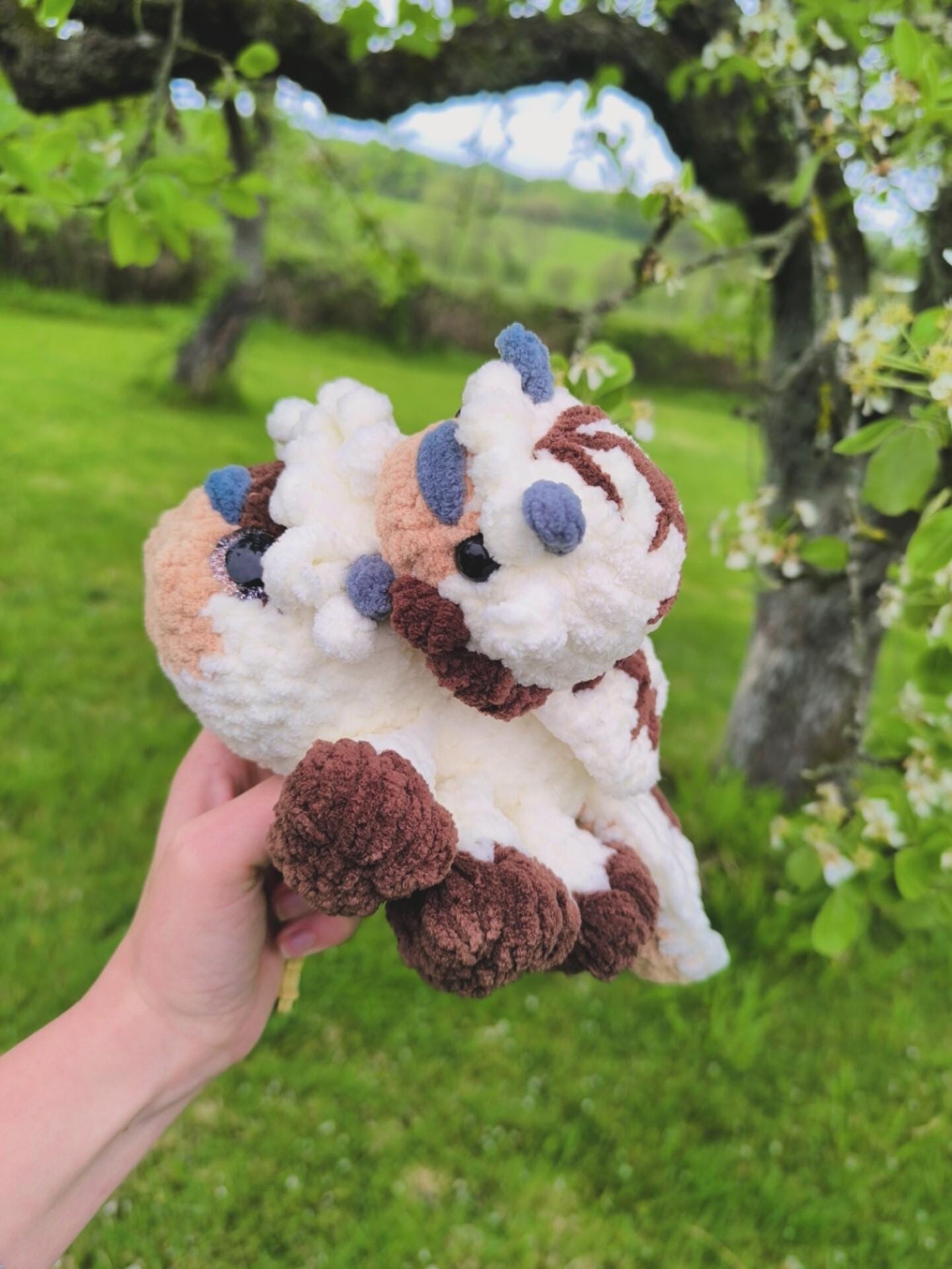 Handmade crochet sky bison