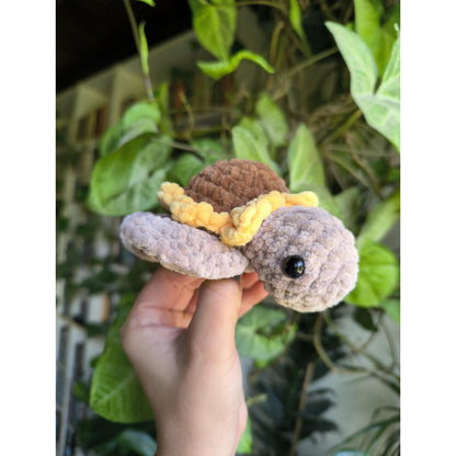 Mini sunflower and daisy turtle 15cm x 15cm amigurumi plushie