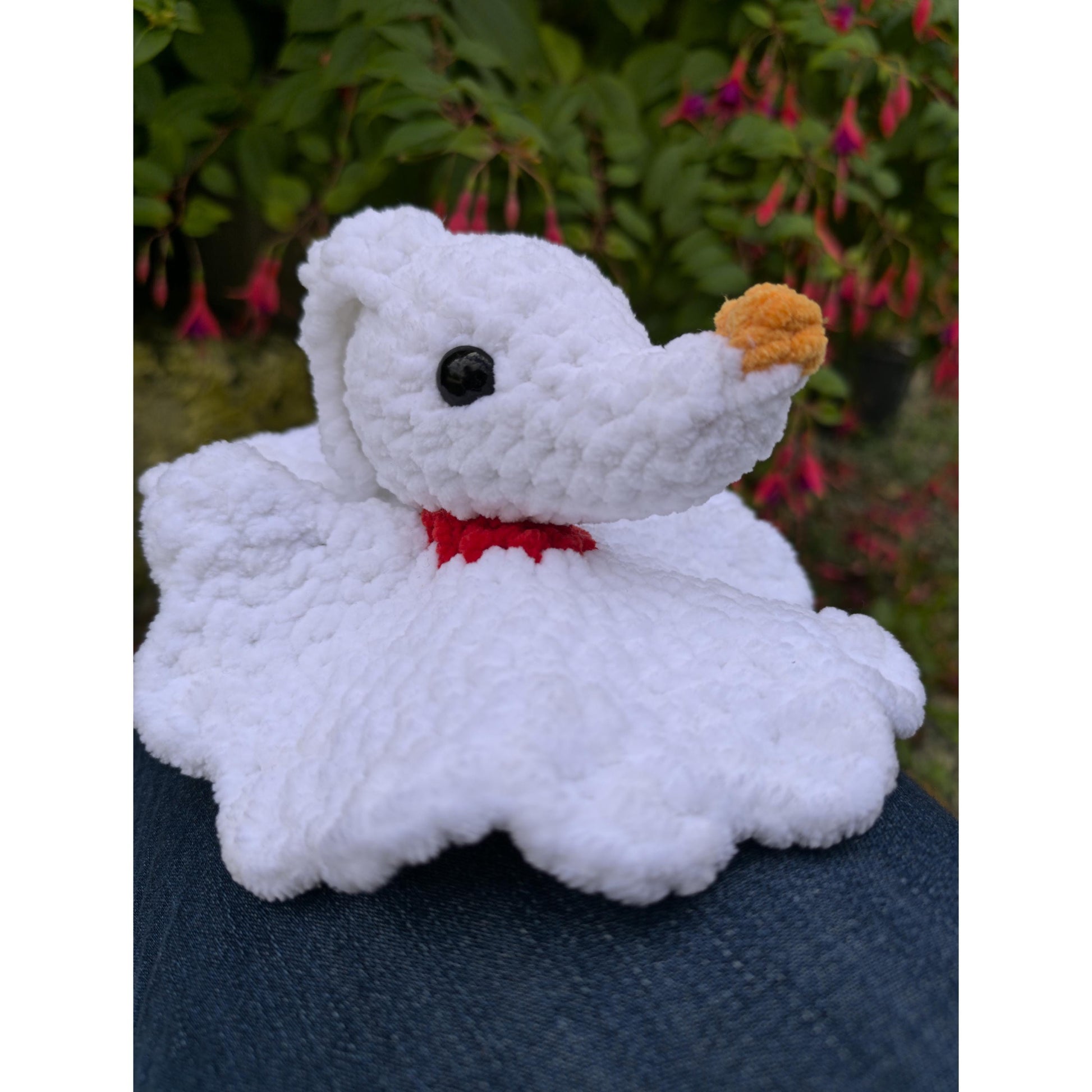 Handmade Crochet Ghost Dog Snuggler | Medium & Jumbo Sizes | Soft Plush | Toy Perfect Spooky Season Gift