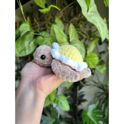 Mini sunflower and daisy turtle 15cm x 15cm amigurumi plushie