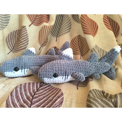 PDF white tip shark crochet pattern plush amigurumi animal toy easy fish sea life