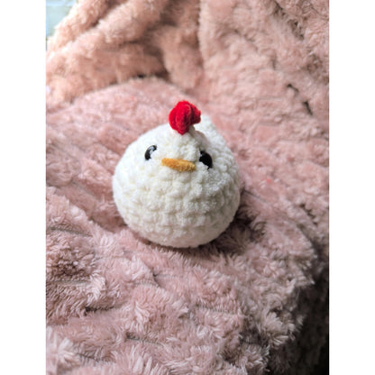 Handmade Crochet Chicken Plush | 9cm Soft Toy | Oeko-Tex Chenille Yarn | Hypoallergenic Gift | Farm Animal Decor | Amigurumi Chicken