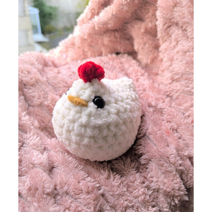 Handmade Crochet Chicken Plush | 9cm Soft Toy | Oeko-Tex Chenille Yarn | Hypoallergenic Gift | Farm Animal Decor | Amigurumi Chicken