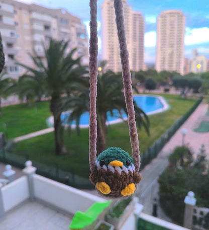 Retro swinging mallard duck