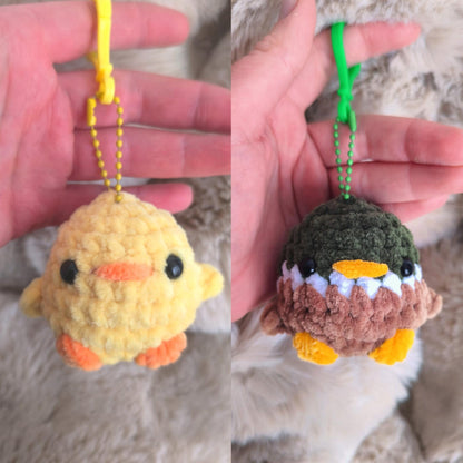 Handmade Crochet Duck  Chick Keychains | Cute Bag Buddies | Soft Plush Keyrings | Hypoallergenic / Oeko Tex Certified Yarn |