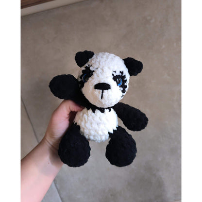 Handmade Panda Plushie. Amigurumi safari animal ready to ship
