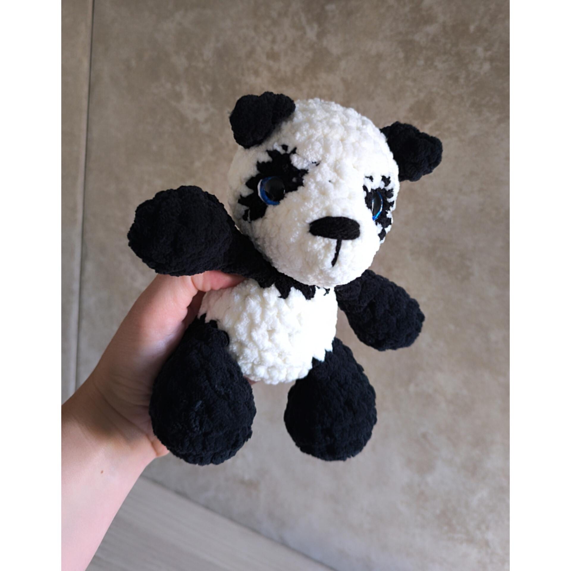 Handmade Panda Plushie. Amigurumi safari animal ready to ship