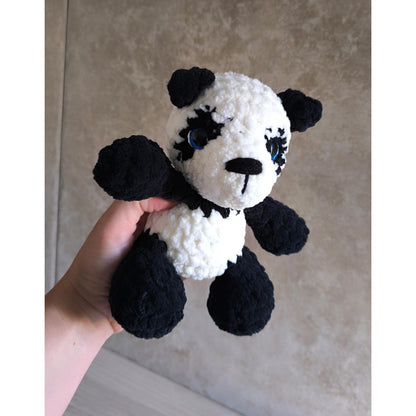 Handmade Panda Plushie. Amigurumi safari animal ready to ship
