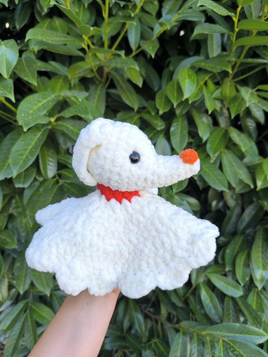 Handmade Crochet Ghost Dog Snuggler | Medium & Jumbo Sizes | Soft Plush | Toy Perfect Spooky Season Gift