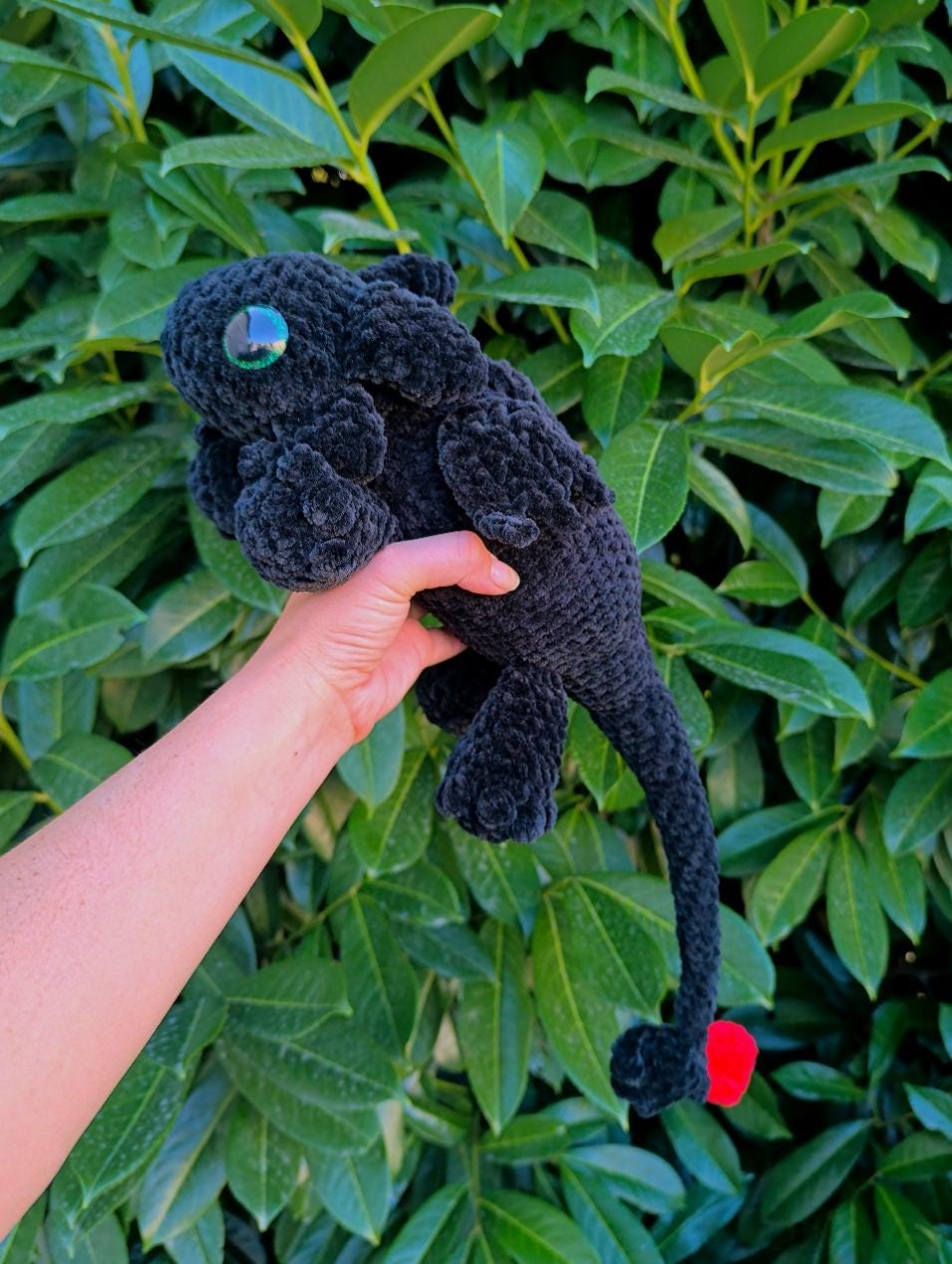 Handmade Crochet How to Snuggle Your Dragon Plushie | Hand-Painted Eyes | OEKO-TEX® Chenille Yarn | Hypoallergenic | Collectible Gift