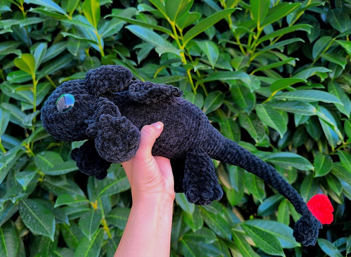 Handmade Crochet How to Snuggle Your Dragon Plushie | Hand-Painted Eyes | OEKO-TEX® Chenille Yarn | Hypoallergenic | Collectible Gift