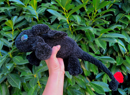 Handmade Crochet How to Snuggle Your Dragon Plushie | Hand-Painted Eyes | OEKO-TEX® Chenille Yarn | Hypoallergenic | Collectible Gift