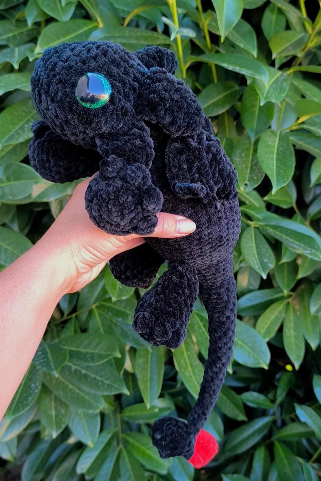 Handmade Crochet How to Snuggle Your Dragon Plushie | Hand-Painted Eyes | OEKO-TEX® Chenille Yarn | Hypoallergenic | Collectible Gift