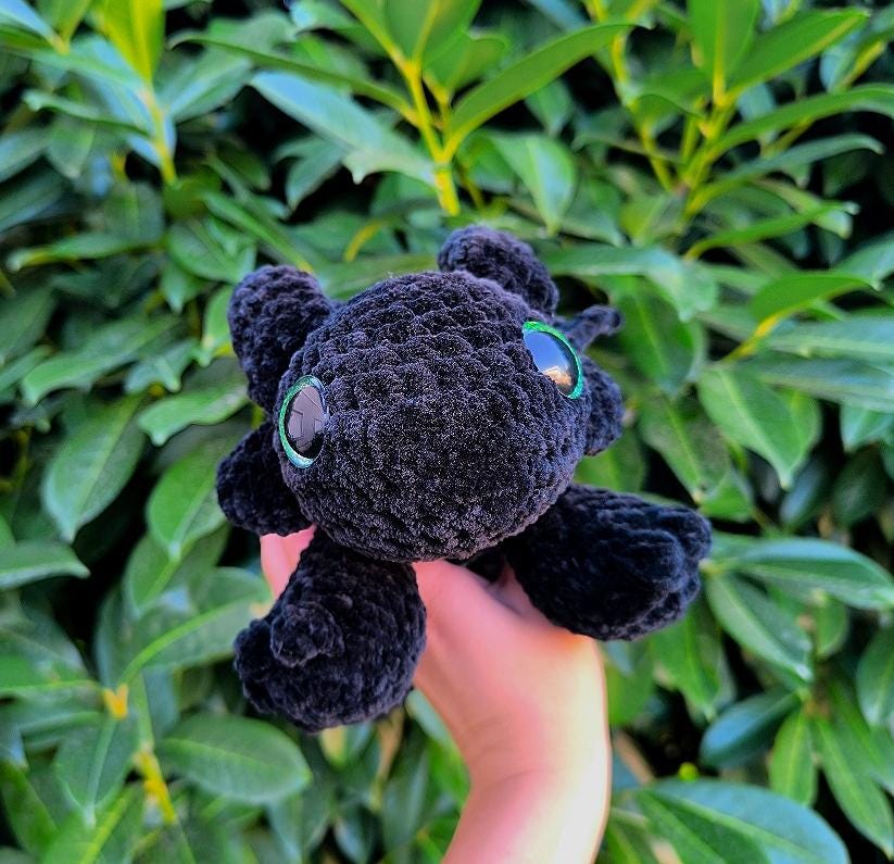 Handmade Crochet How to Snuggle Your Dragon Plushie | Hand-Painted Eyes | OEKO-TEX® Chenille Yarn | Hypoallergenic | Collectible Gift