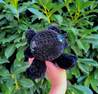 Handmade Crochet How to Snuggle Your Dragon Plushie | Hand-Painted Eyes | OEKO-TEX® Chenille Yarn | Hypoallergenic | Collectible Gift