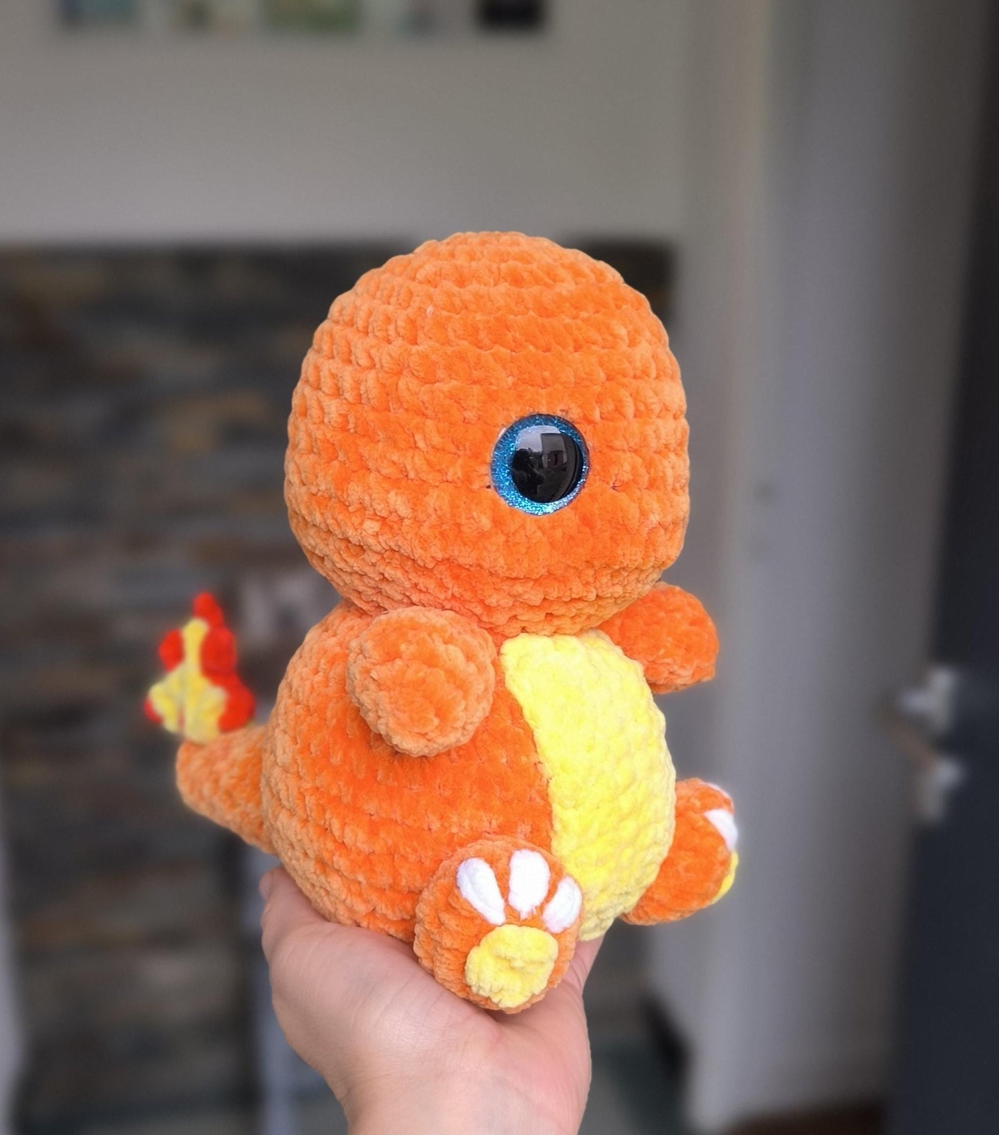 Fiery chonkymon handmade plushie