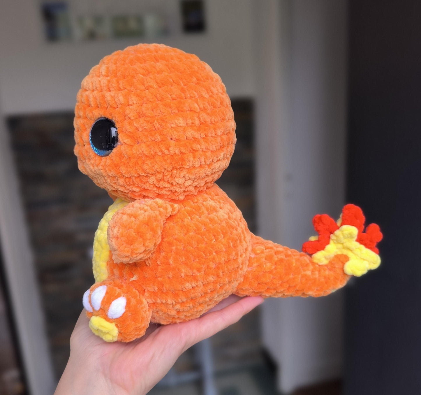 Fiery chonkymon handmade plushie