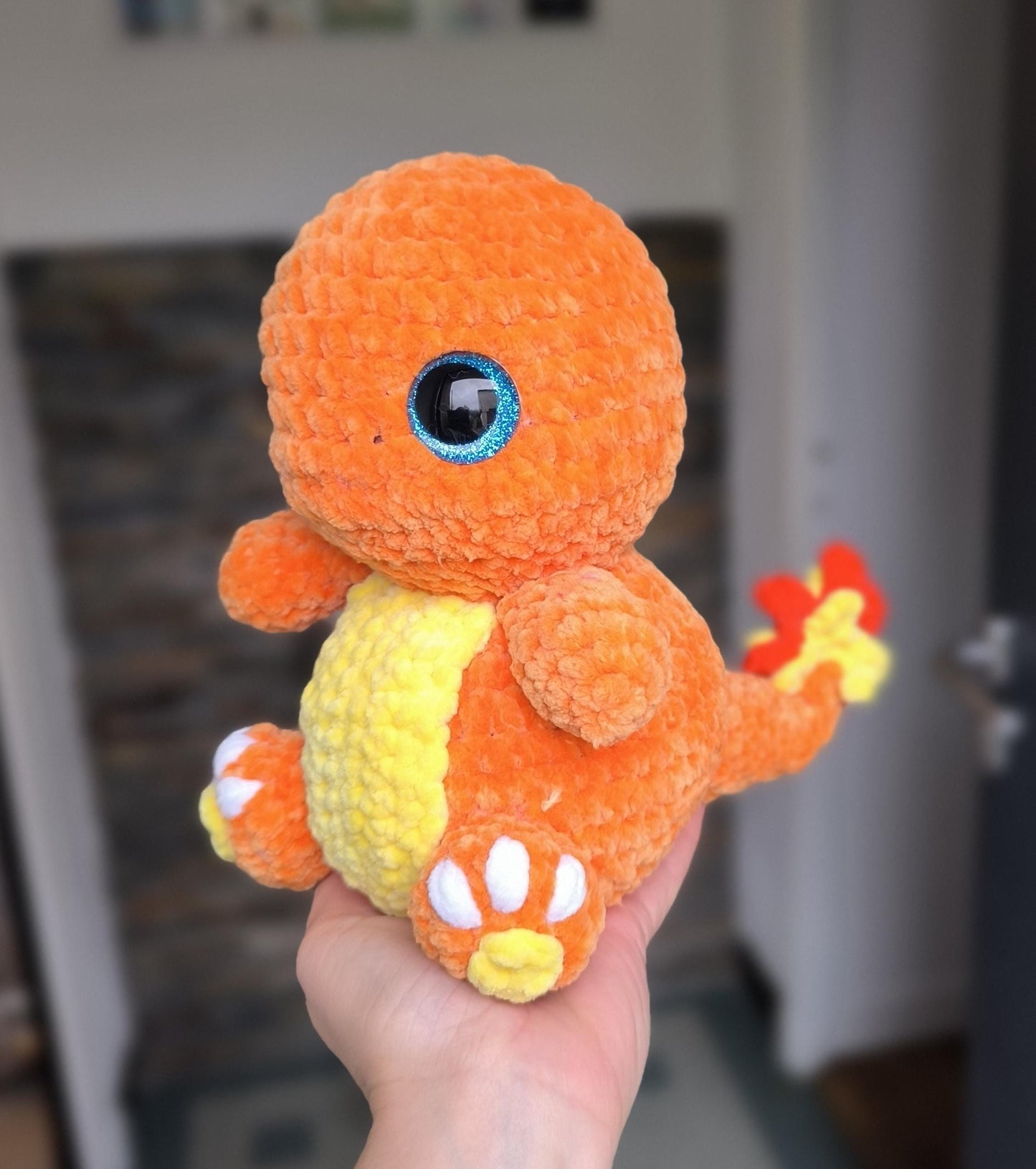Fiery chonkymon handmade plushie
