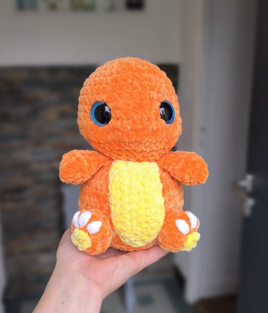 Fiery chonkymon handmade plushie