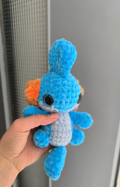 Handmade Crochet Mud Chonkimon Plushie – 20cm Amigurumi Plush – Soft Chenille Yarn – Cute Gamer Gift – Handmade Toy