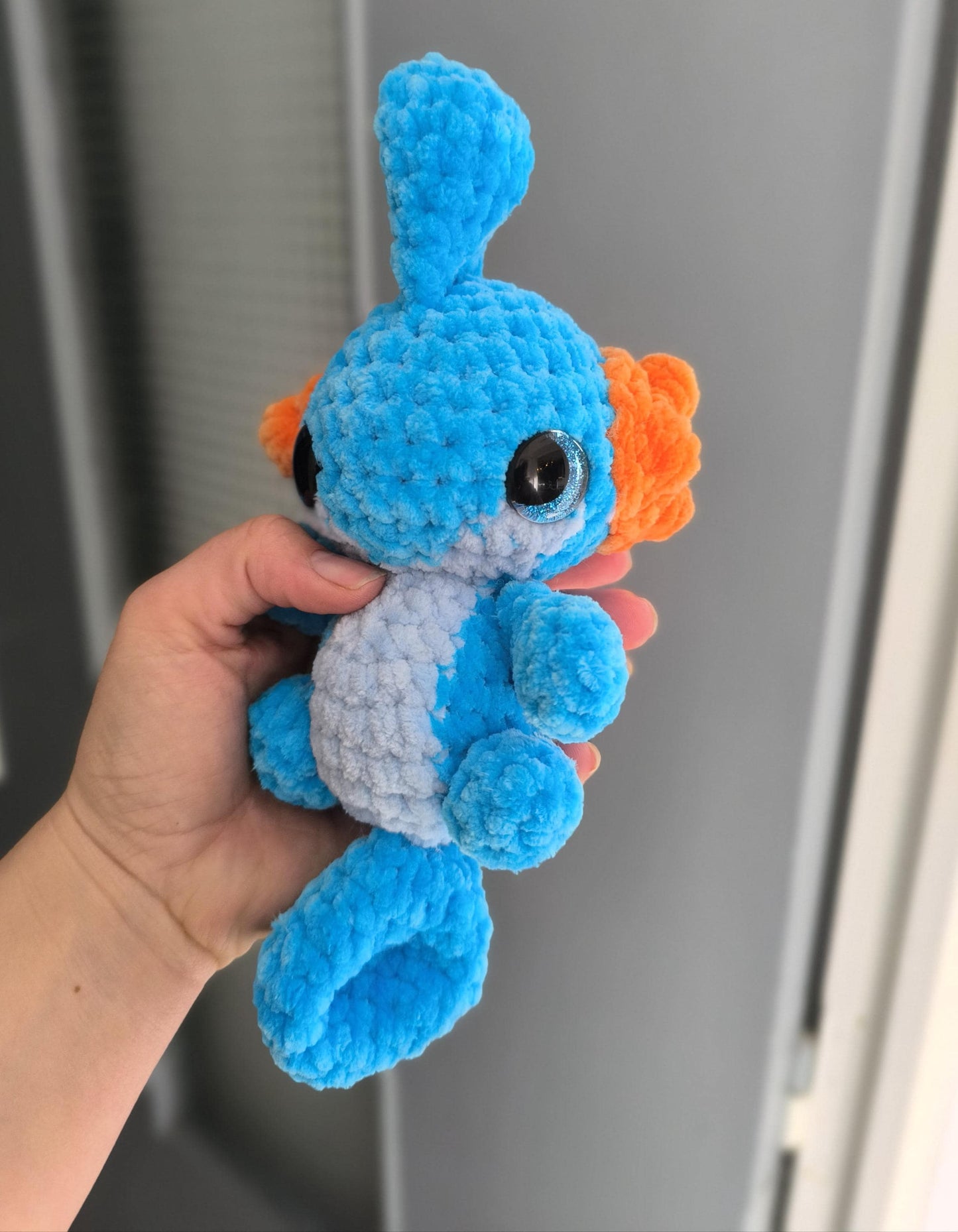 Handmade Crochet Mud Chonkimon Plushie – 20cm Amigurumi Plush – Soft Chenille Yarn – Cute Gamer Gift – Handmade Toy