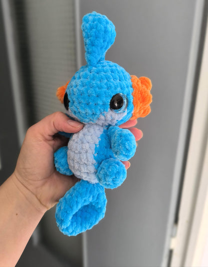 Handmade Crochet Mud Chonkimon Plushie – 20cm Amigurumi Plush – Soft Chenille Yarn – Cute Gamer Gift – Handmade Toy