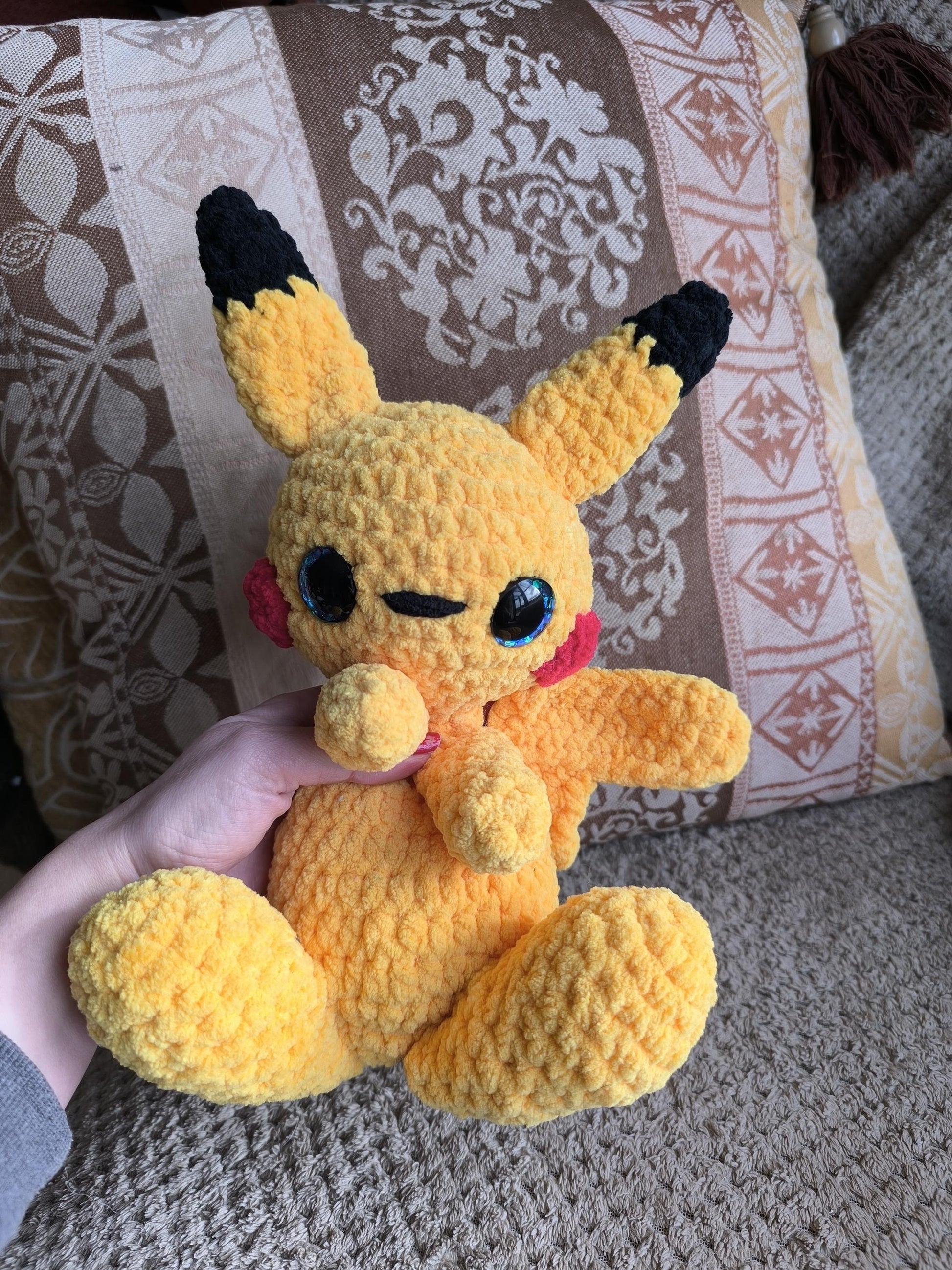 Handmade Crochet Electric mouse plushie