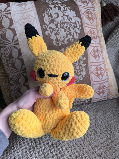 Handmade Crochet Electric mouse plushie