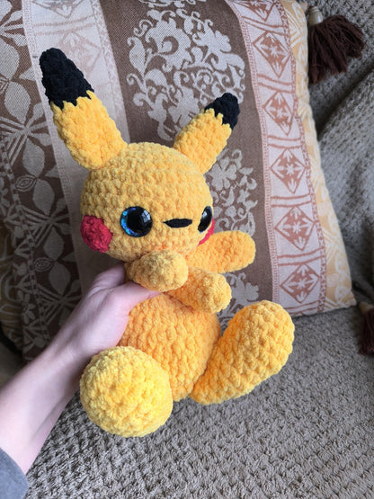Handmade Crochet Electric mouse plushie