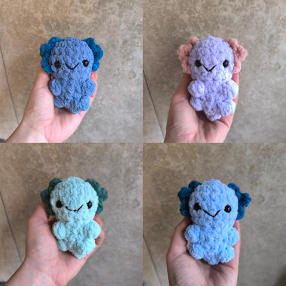 Handmade Mystery colour Crochet Axolotl – Soft Plushie Toy – Kawaii Gift – Amigurumi Animal – 12cm –