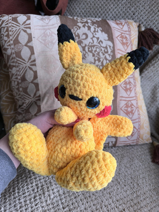 Handmade Crochet Electric mouse plushie