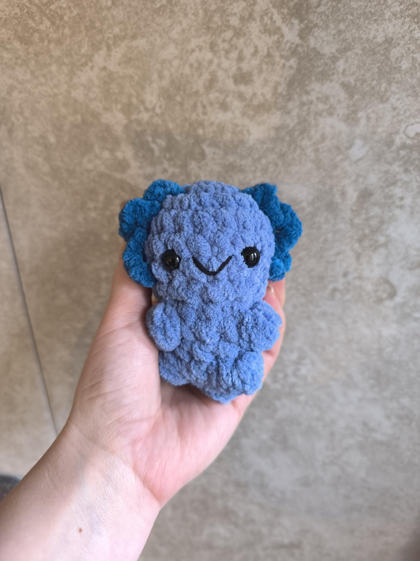 Handmade Mystery colour Crochet Axolotl – Soft Plushie Toy – Kawaii Gift – Amigurumi Animal – 12cm –