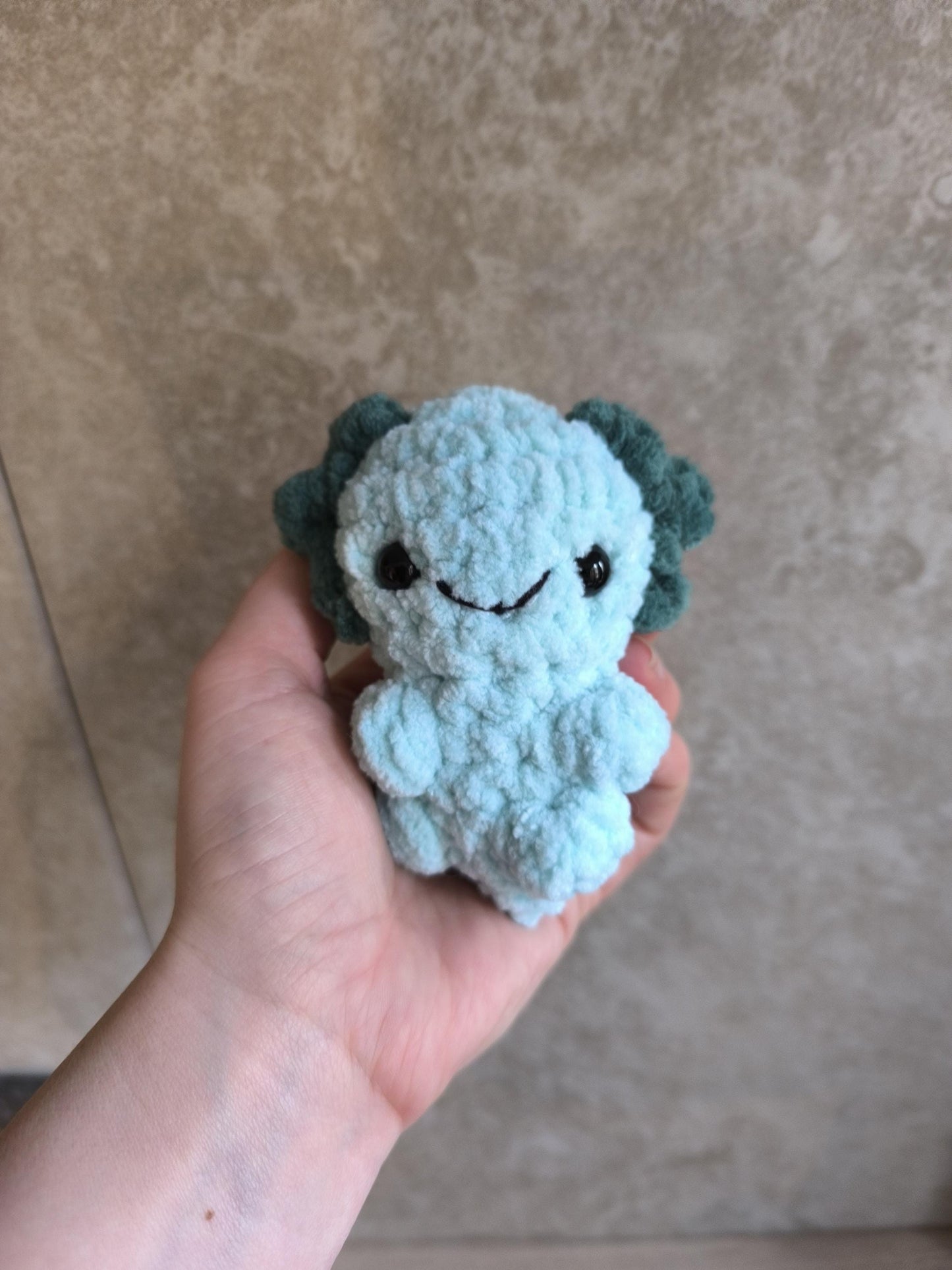 Handmade Mystery colour Crochet Axolotl – Soft Plushie Toy – Kawaii Gift – Amigurumi Animal – 12cm –