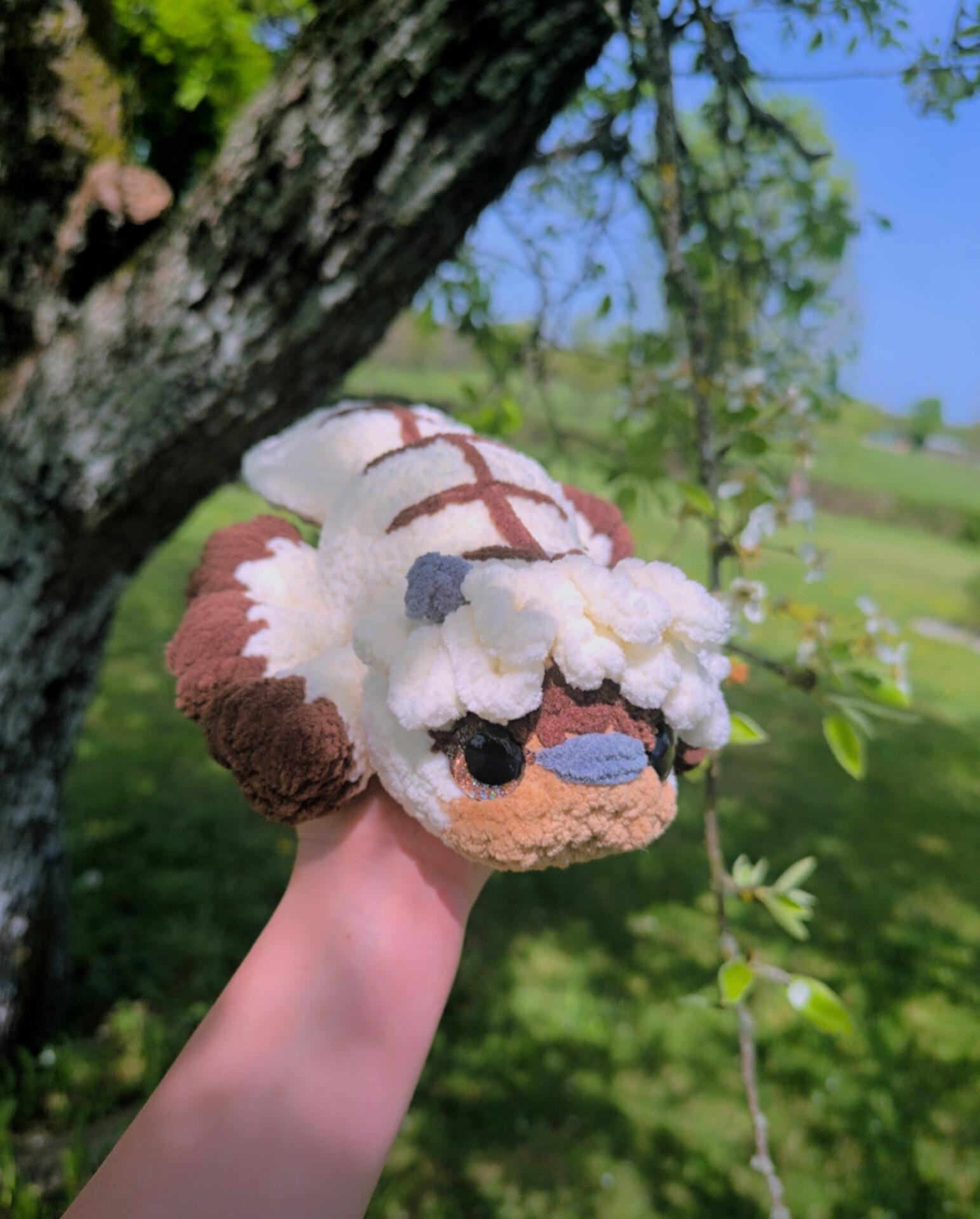 Handmade crochet sky bison