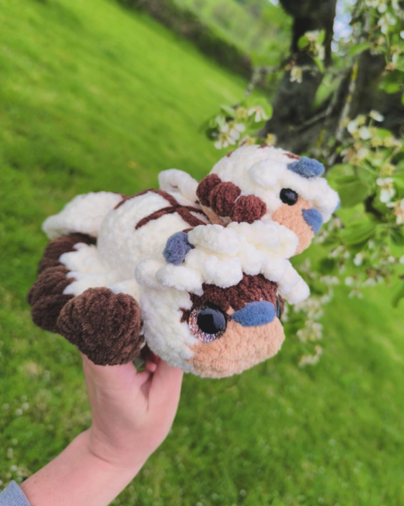 Handmade crochet sky bison