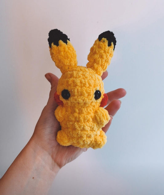 Handmade Crochet Mini Electric mouse plushie or bag buddy