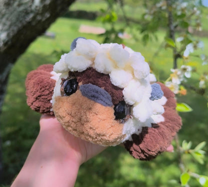 Handmade crochet sky bison