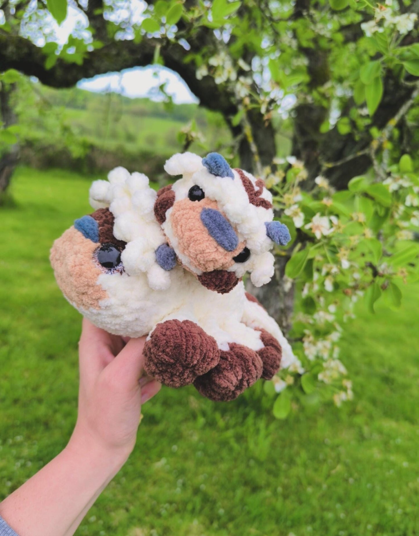 Handmade crochet sky bison